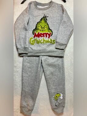 Merry Grinchmas Grey Sweatshirt & Joggers Set (Unisex size 5)